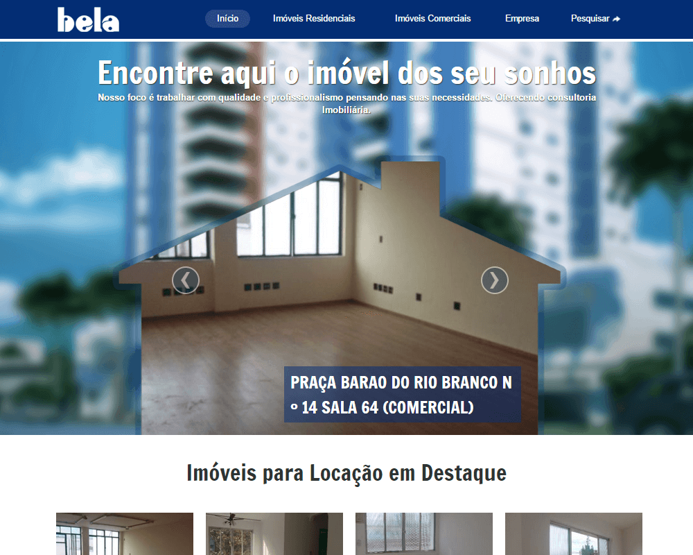 Imagem Website Bela Imobiliária